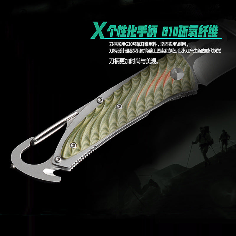 Premium Portable Outdoor Folding Knife with 12C27 Stainless Steel Blade and G10 Handle | Durable, Lightweight, and Versatile EDC Survival Tool