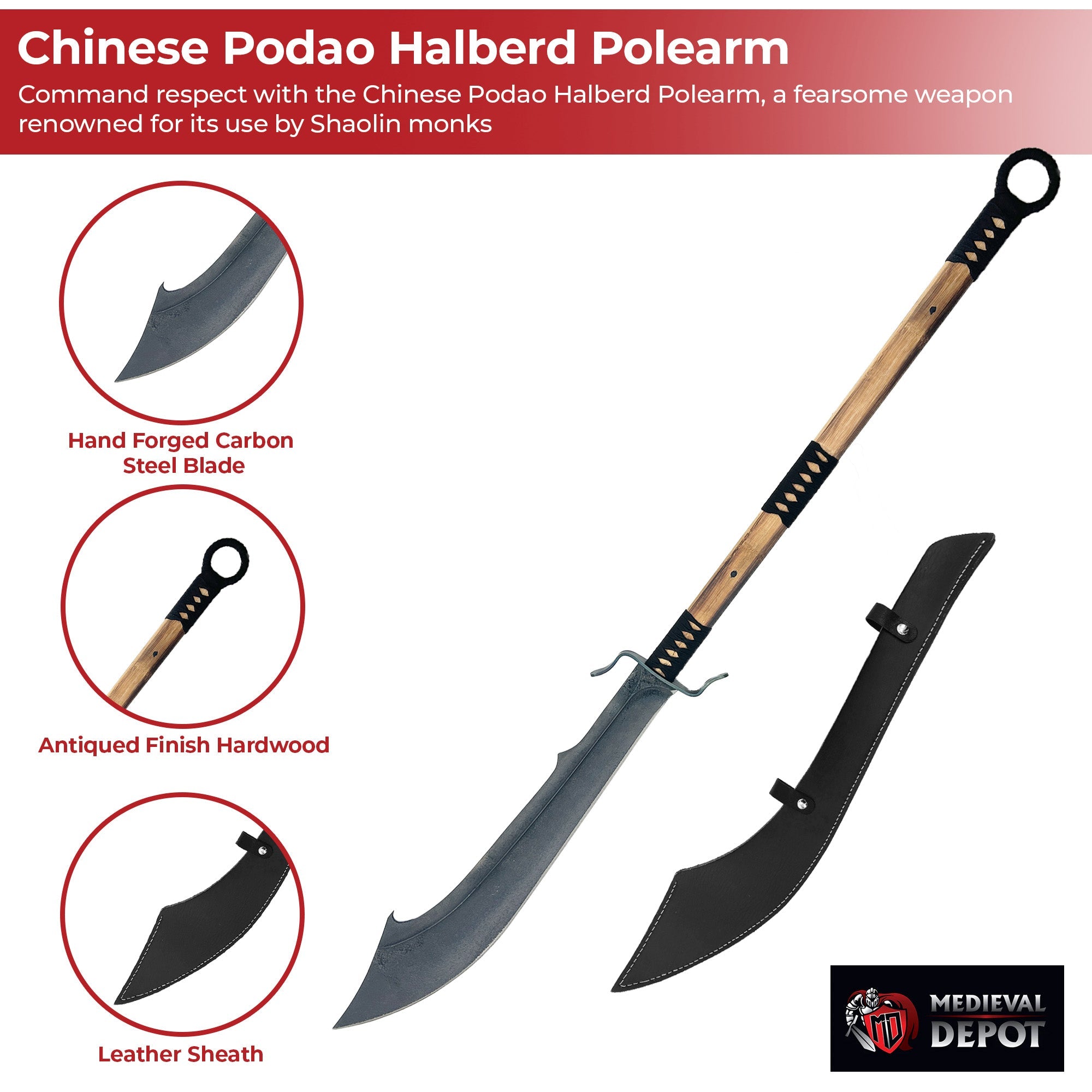 Chinese Podao Halberd Polearm