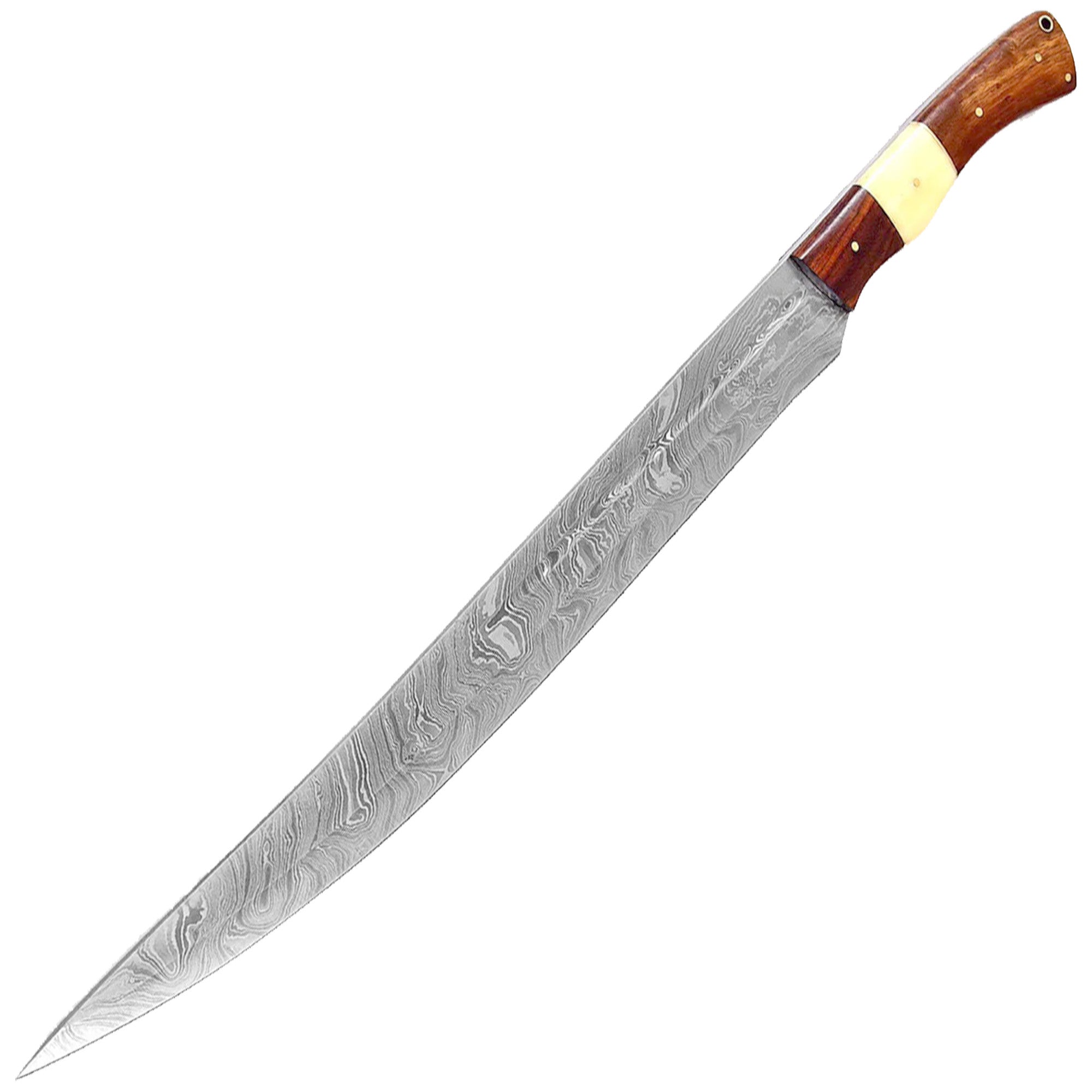 Damascus Steel Full Tang Germanic Style Single-Edged Long Sword