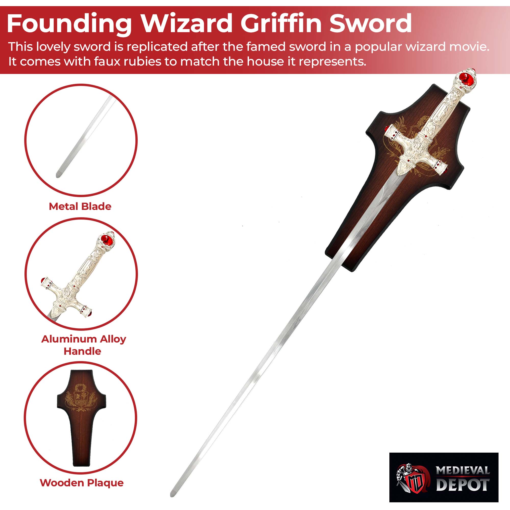 Founding Wizard Griffin Sword of Heart and Bravery