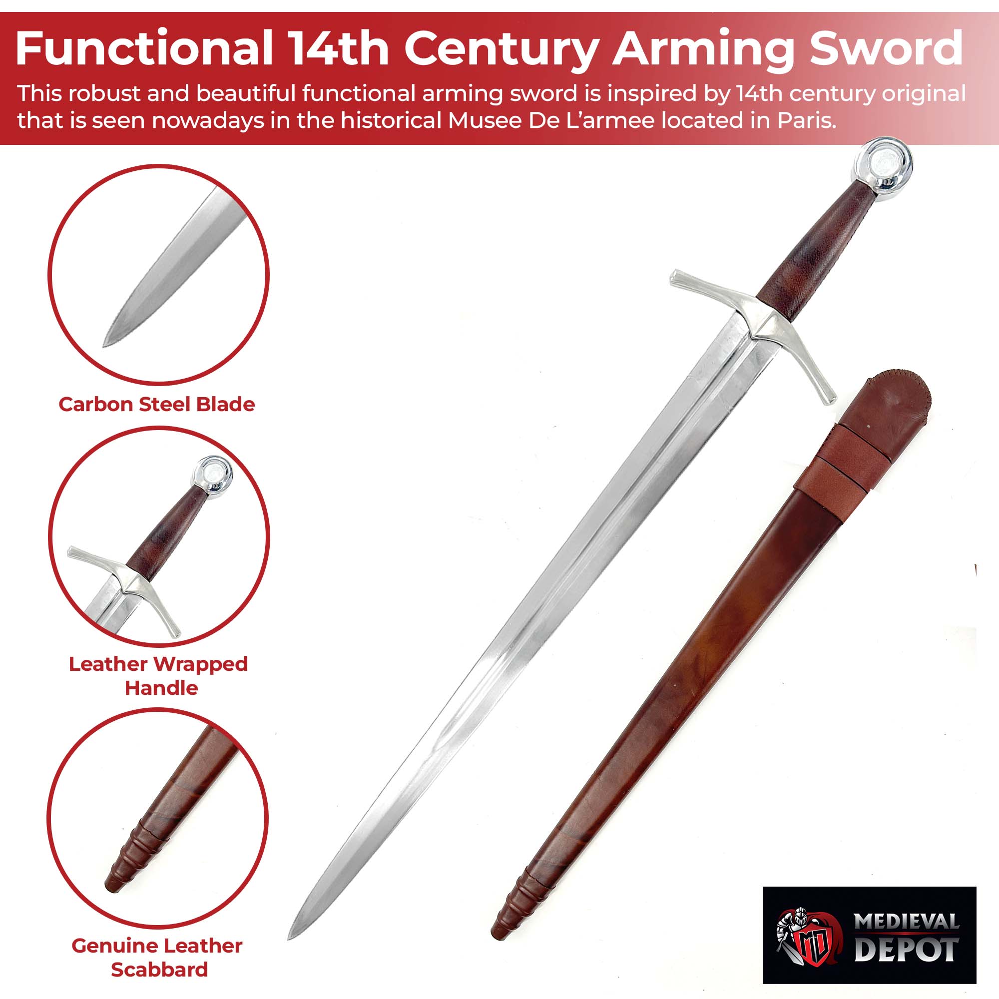 Functional 14th Century Arming Sword