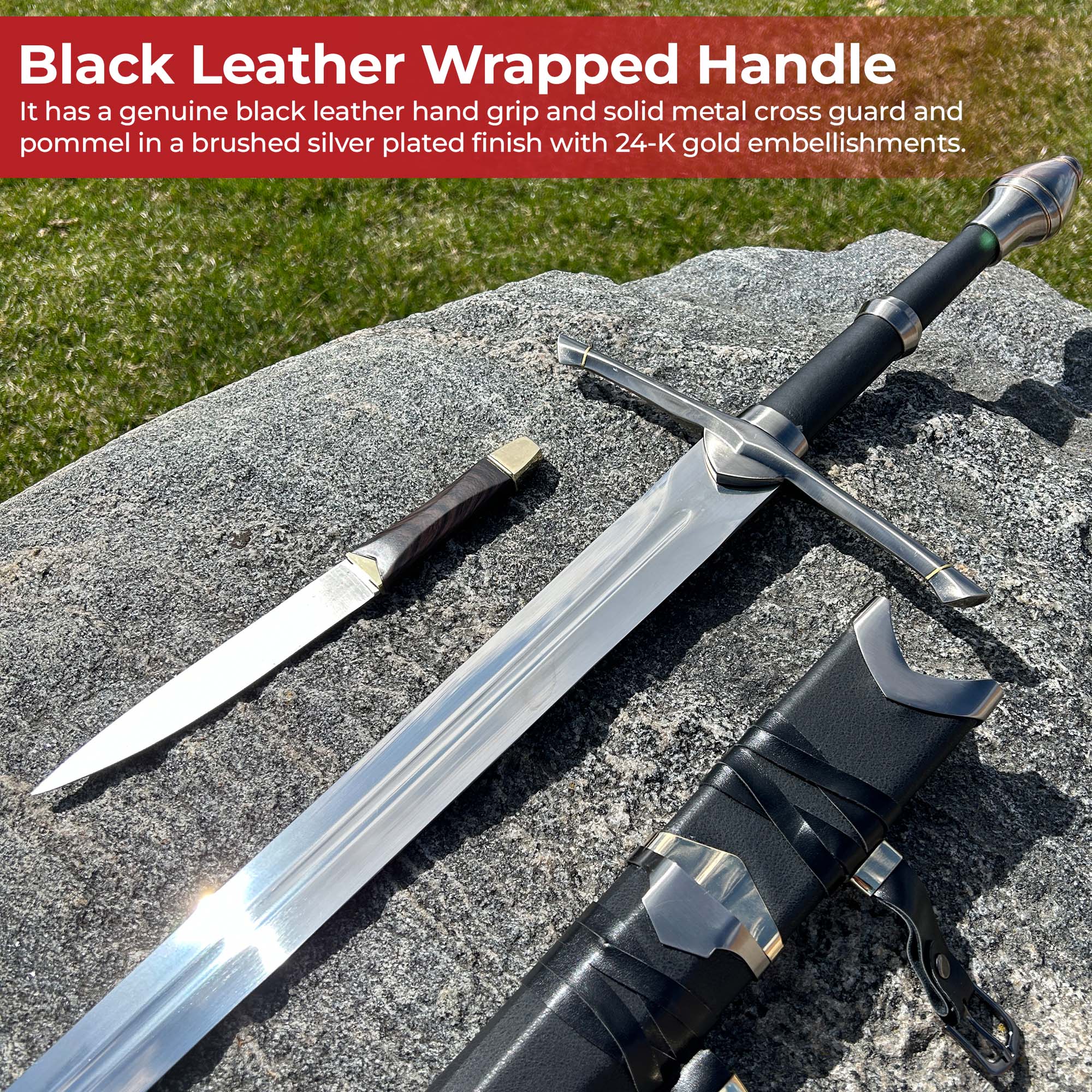 Medieval Strider Sword with Knife In The Scabbard