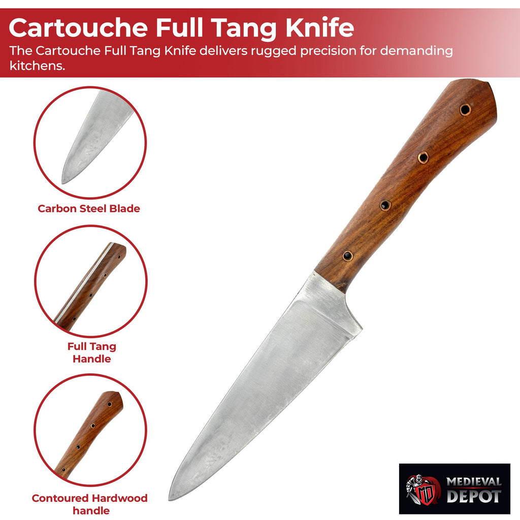 Medieval Smoke Kitchen Cartouche Full Tang Knife