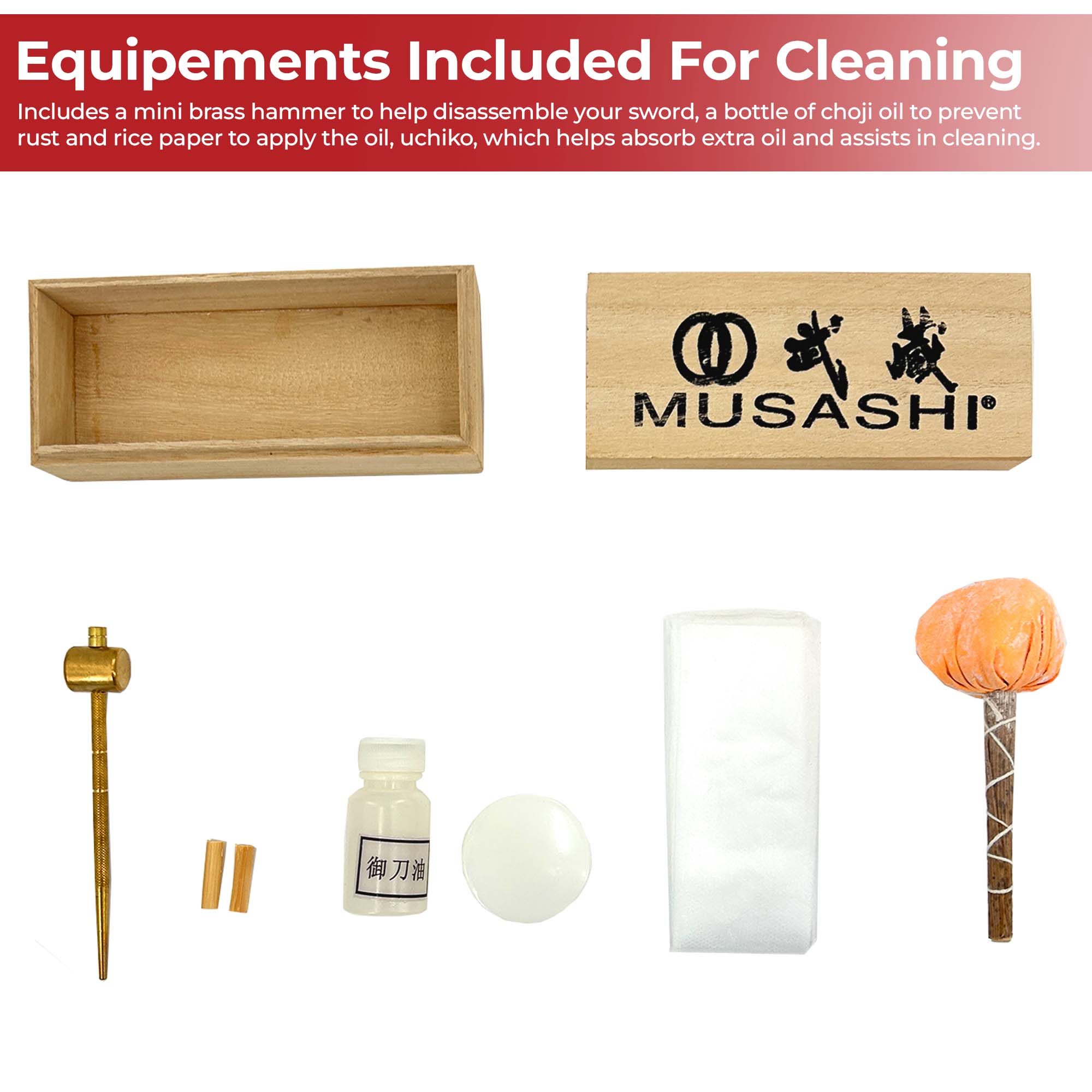 Premium musashi sword cleaning kit