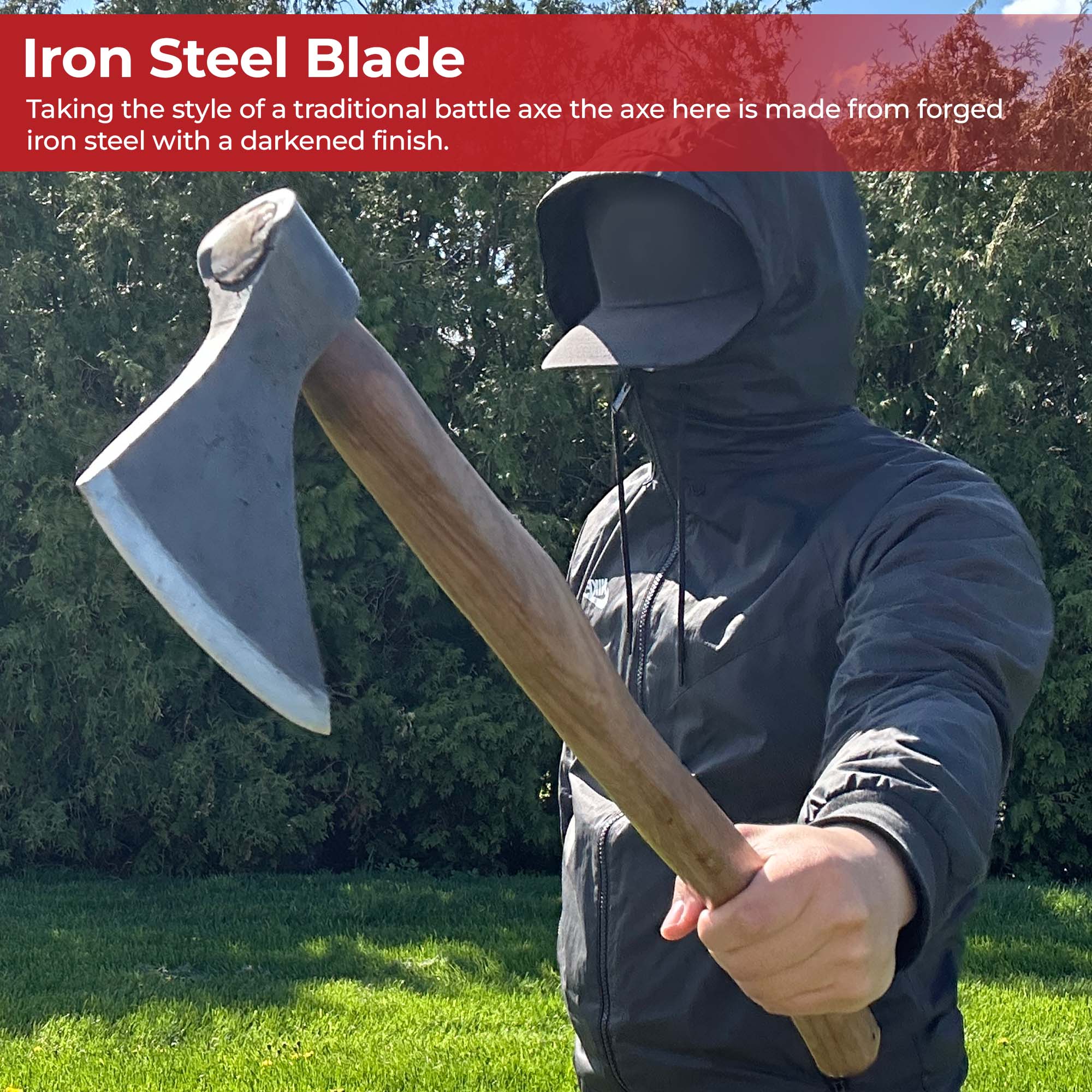 Viking Saga Traditional Wooden Battle Axe